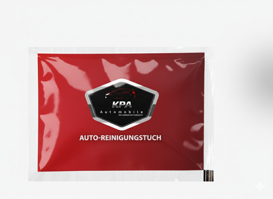 TOPSELLER: Feuchtes Auto-Reinigungstuch, 8 x 6 cm, 4/0-farbig einseitig bedruckt (500 Stück)