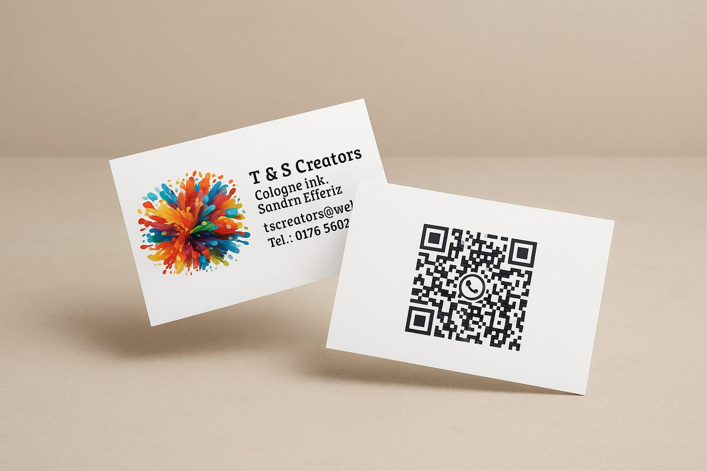 Visitenkarten quer 4/4 farbig 85 x 55 mm (beidseitiger Druck) (100 Stück)