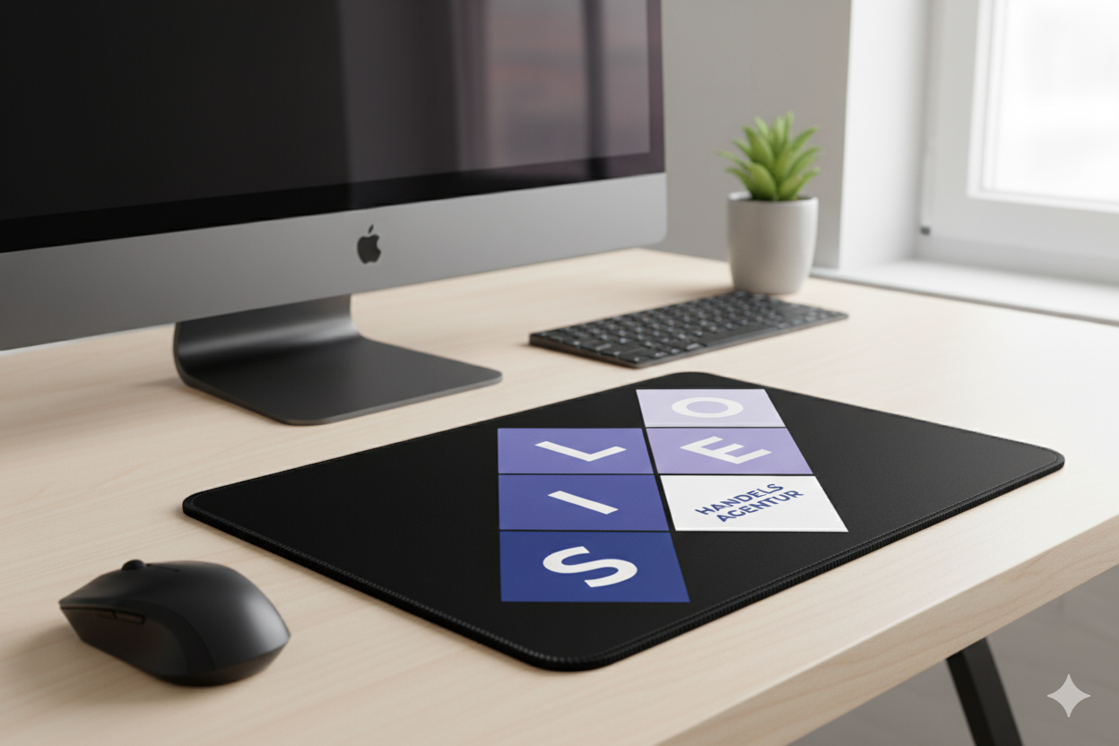 Mousepad hochwertig bedruckt aus Kunststoff mit Kautschuk-Rücken mit freier Größe (rechteckig) (20 Stück)